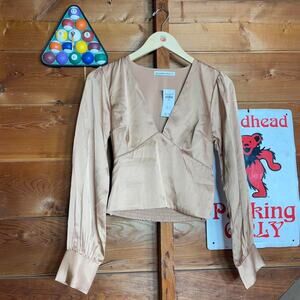 Abercrombie fitch champagne satin top